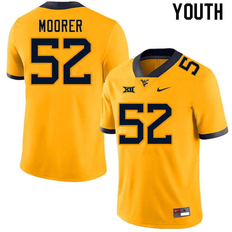 NCAA Youth Parker Moorer West Virginia Mountaineers Gold #52 Nike Stitched Football College Authentic Jersey QE23Z30GW